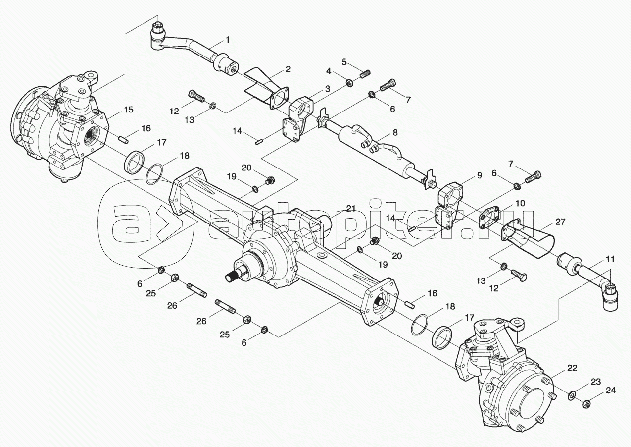 TE254.311G Мост передний ведущий в сборе-1