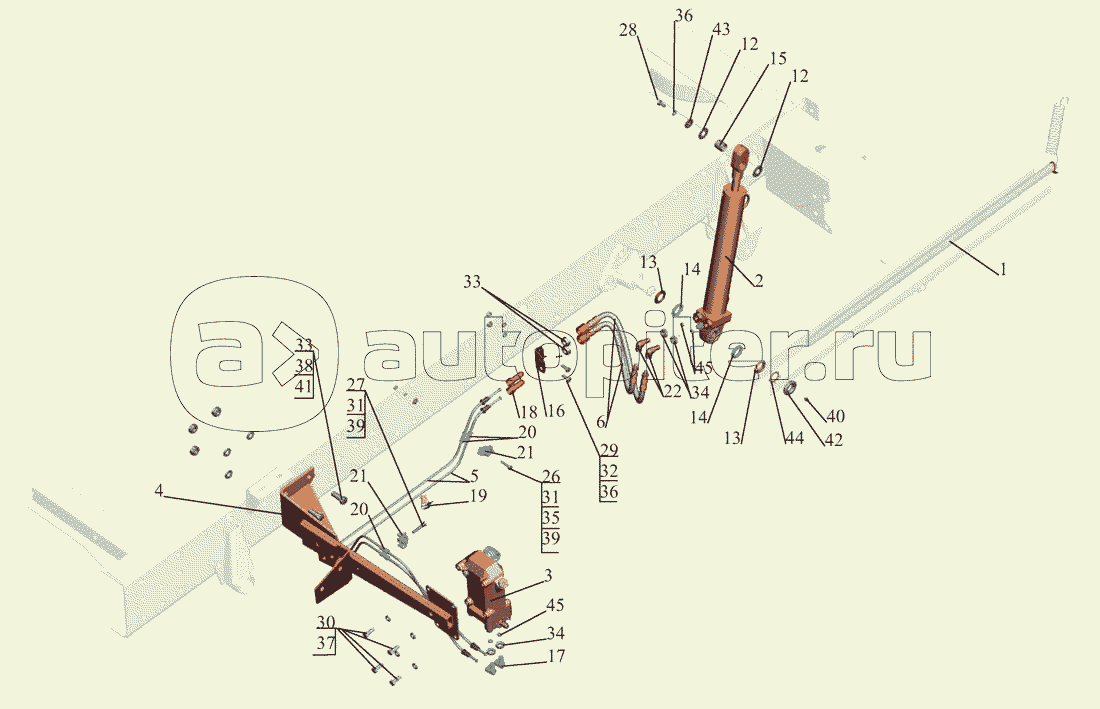 Установка механизма подъема кабины 4370-5000040-010