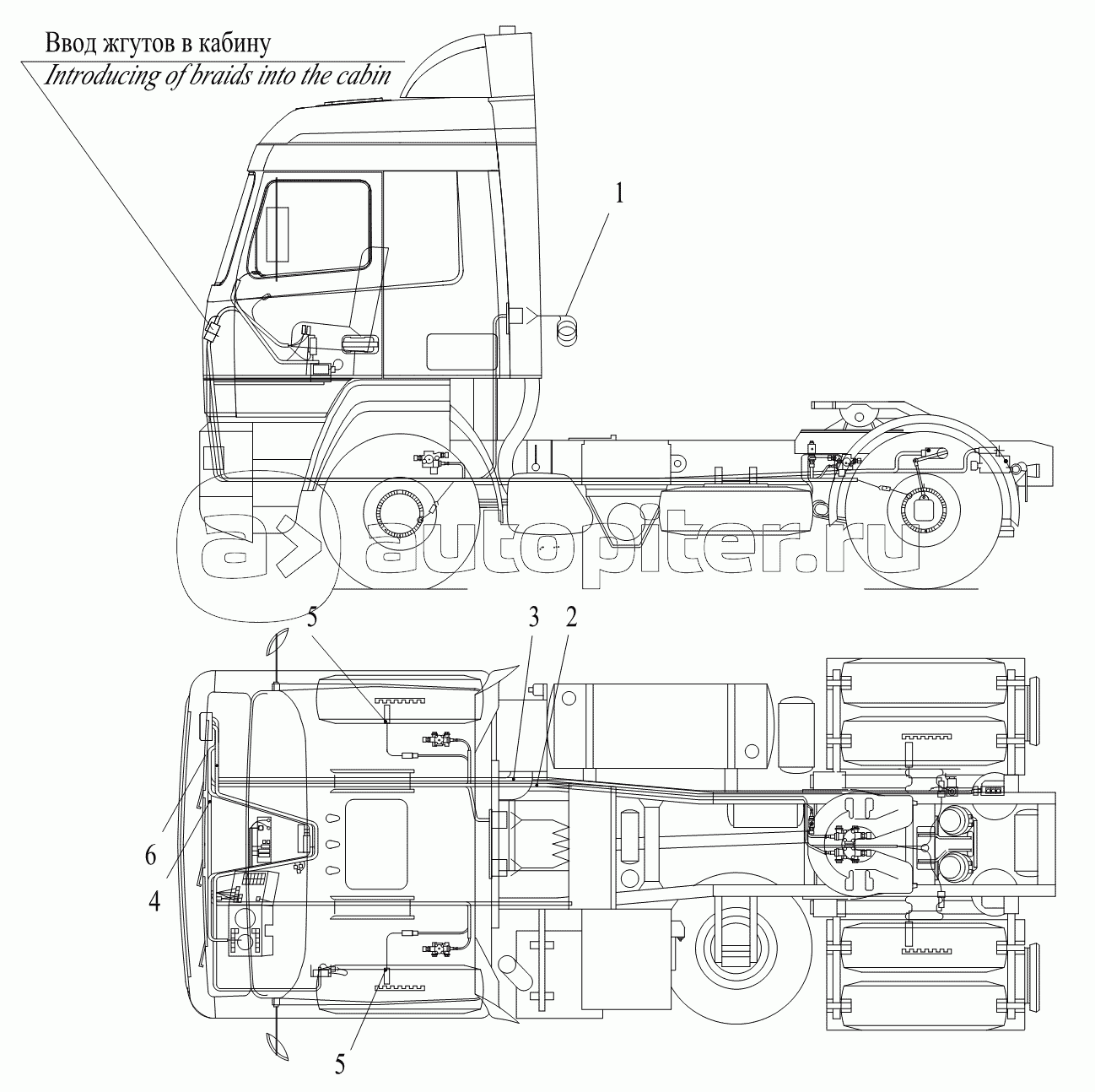 Установка элементов электрооборудования электронных систем на автомобиле МАЗ-5440A8