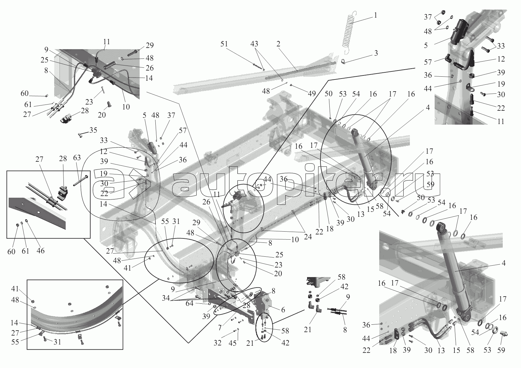 Механизм подъема кабины 64302-5000040-700,64302-5000040-710