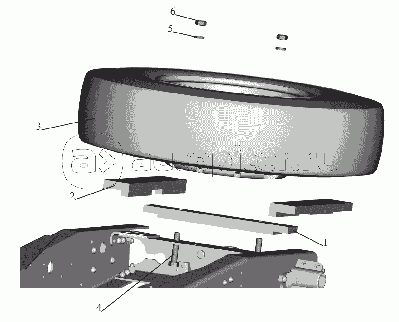 Установка запасного колеса 643068-3100001, (-720), (-721), (-722)