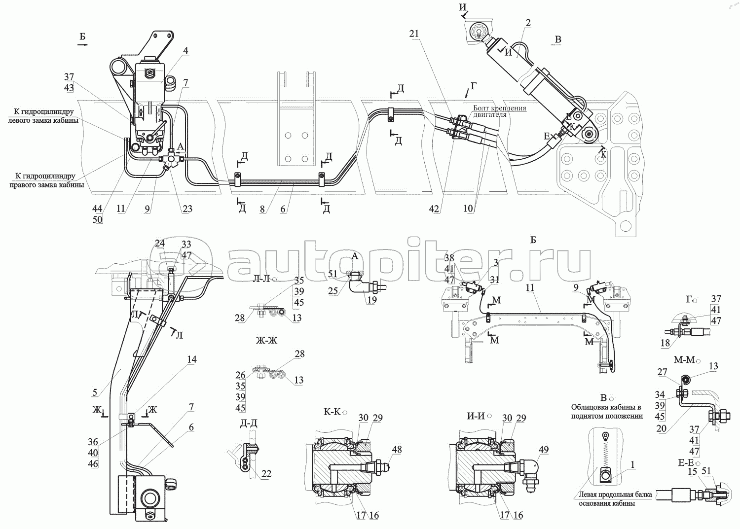 Установка механизма подъема кабины 544019-5000040
