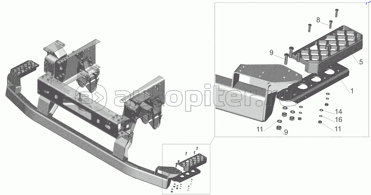 Установка нижней подножки 643019-8400016-010