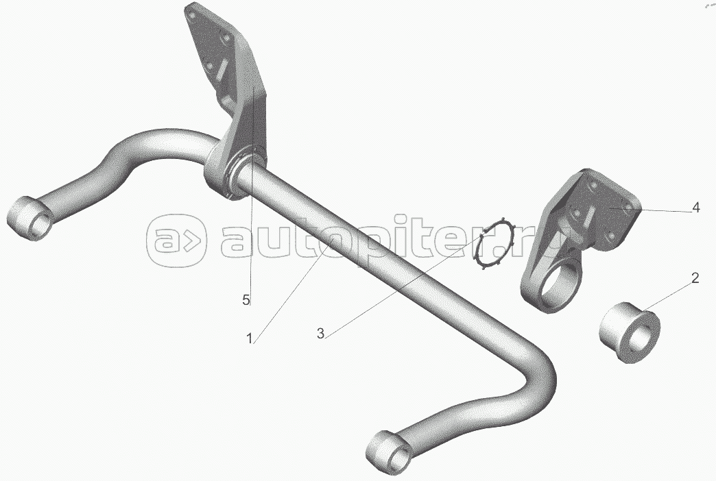 Вал стабилизатора с кронштейнами 651608-2916006