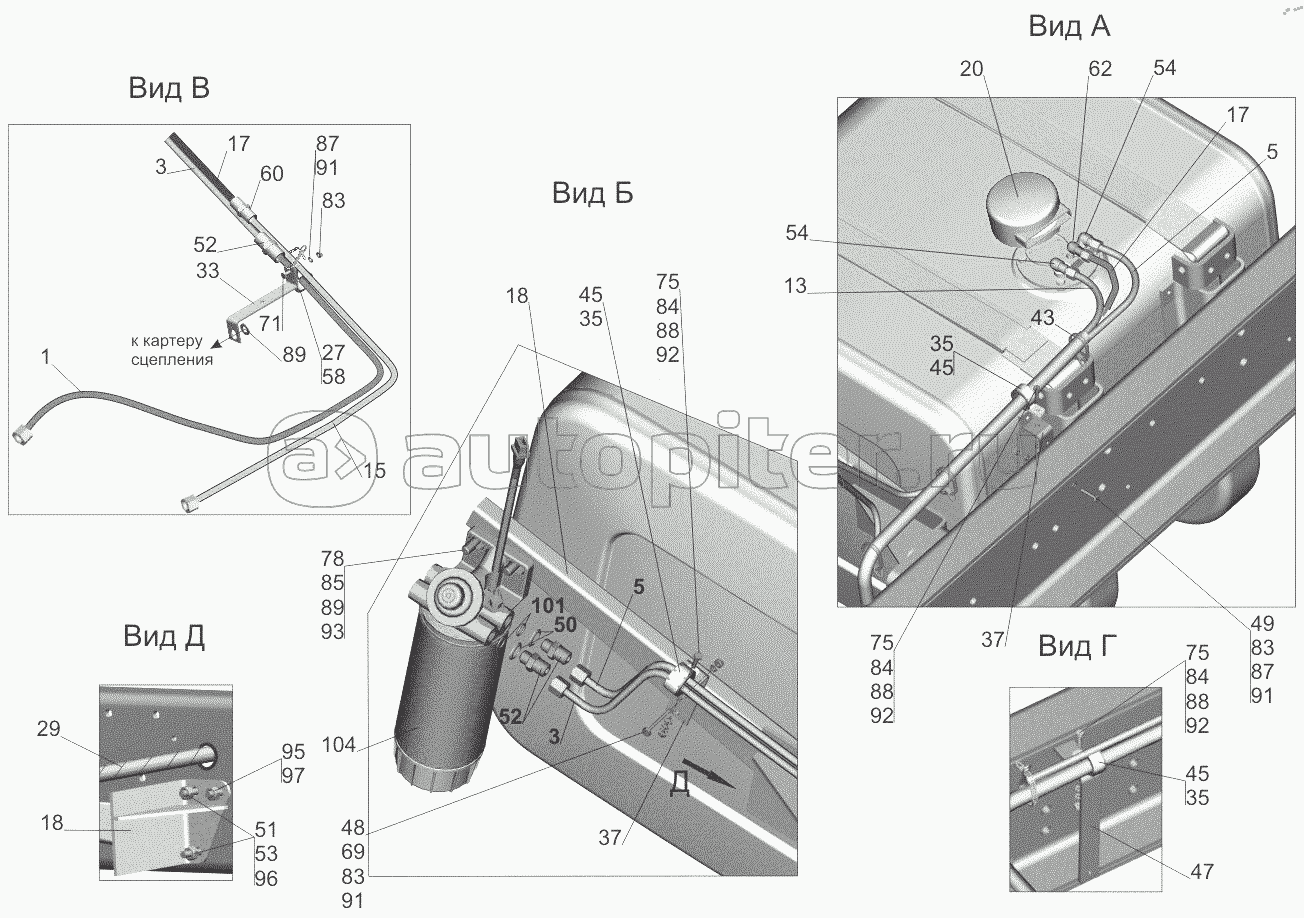 Установка топливопроводов 6516А8-1104002