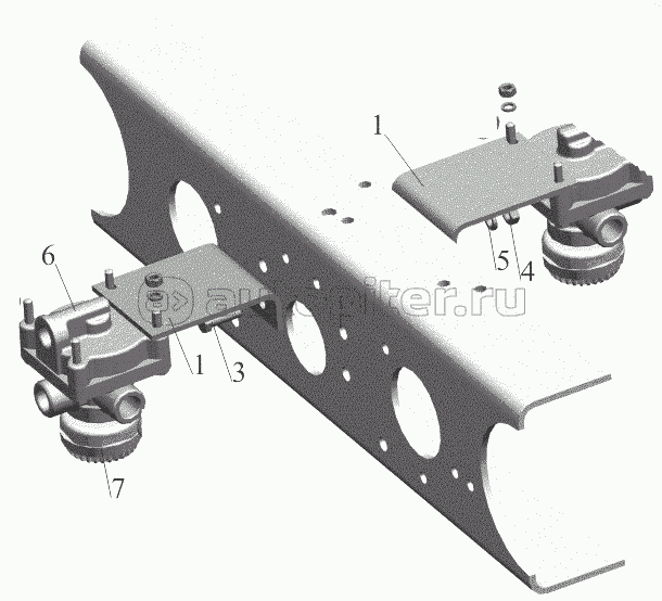 Крепление клапанов ускорительных 651608-3518004
