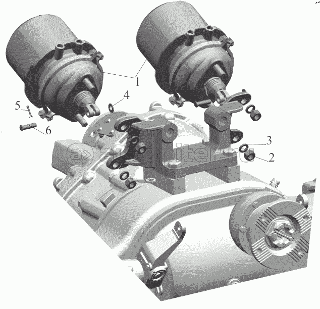 Крепление тормозных камер 643008-3519003 на среднем мосту