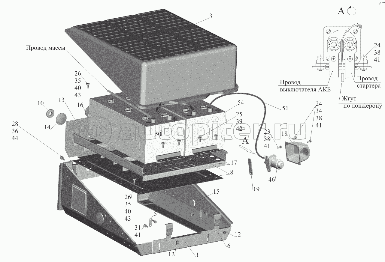 Установка аккумуляторных батарей 6516A8-3700008, 6516A8-3700008-700