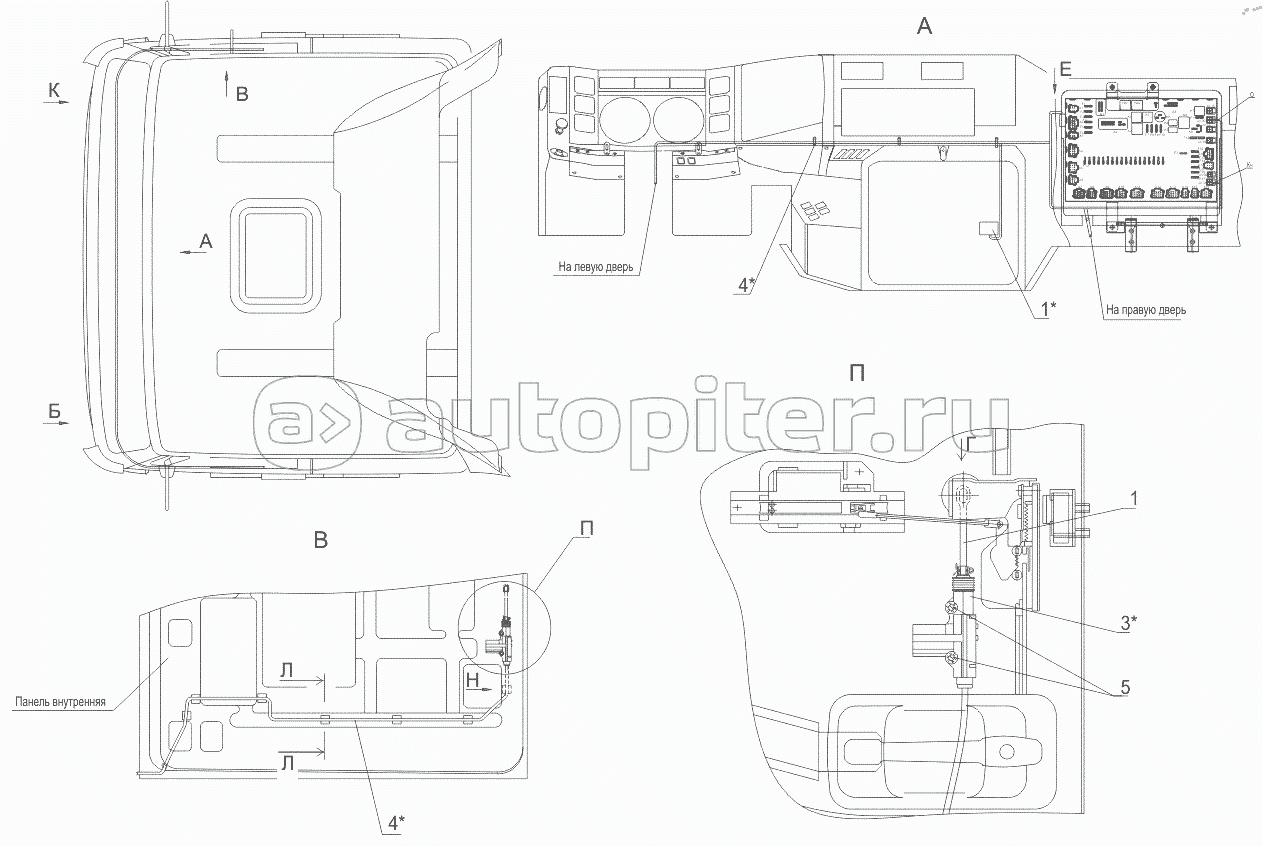 Установка электрооборудования управления приводом центрального замка 6430-3800080-000
