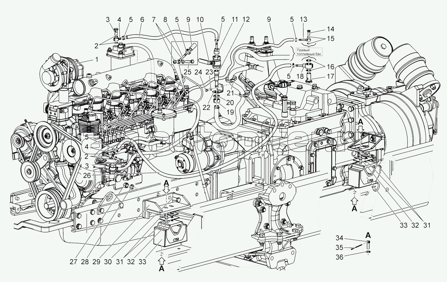 Установка силовая. Топливопровод сливной. Топливопровод. Кран