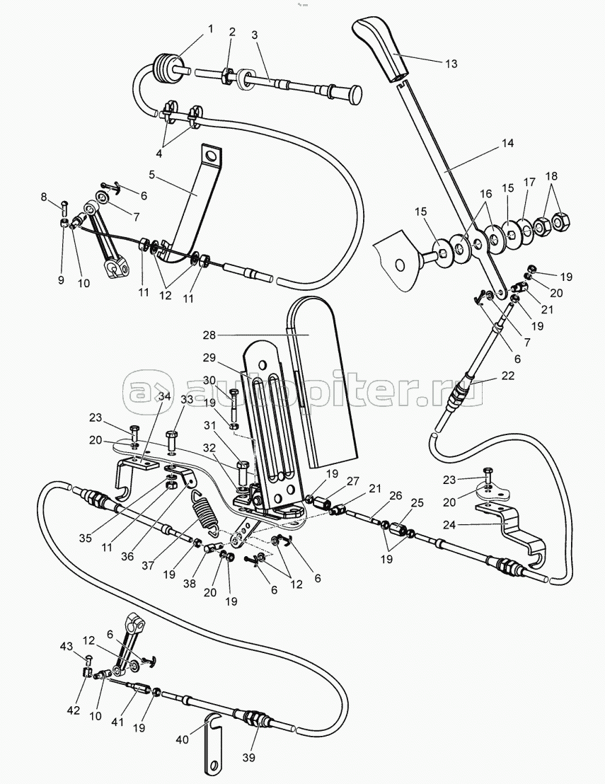 Управление подачей топлива. Кронштейн. Серьга