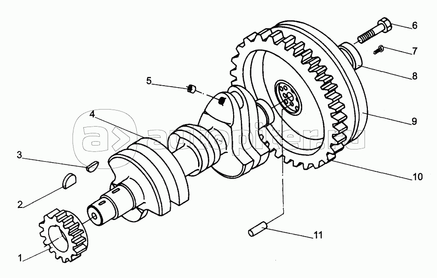 Вал коленчатый и маховик;Crankshaft and Flywheel