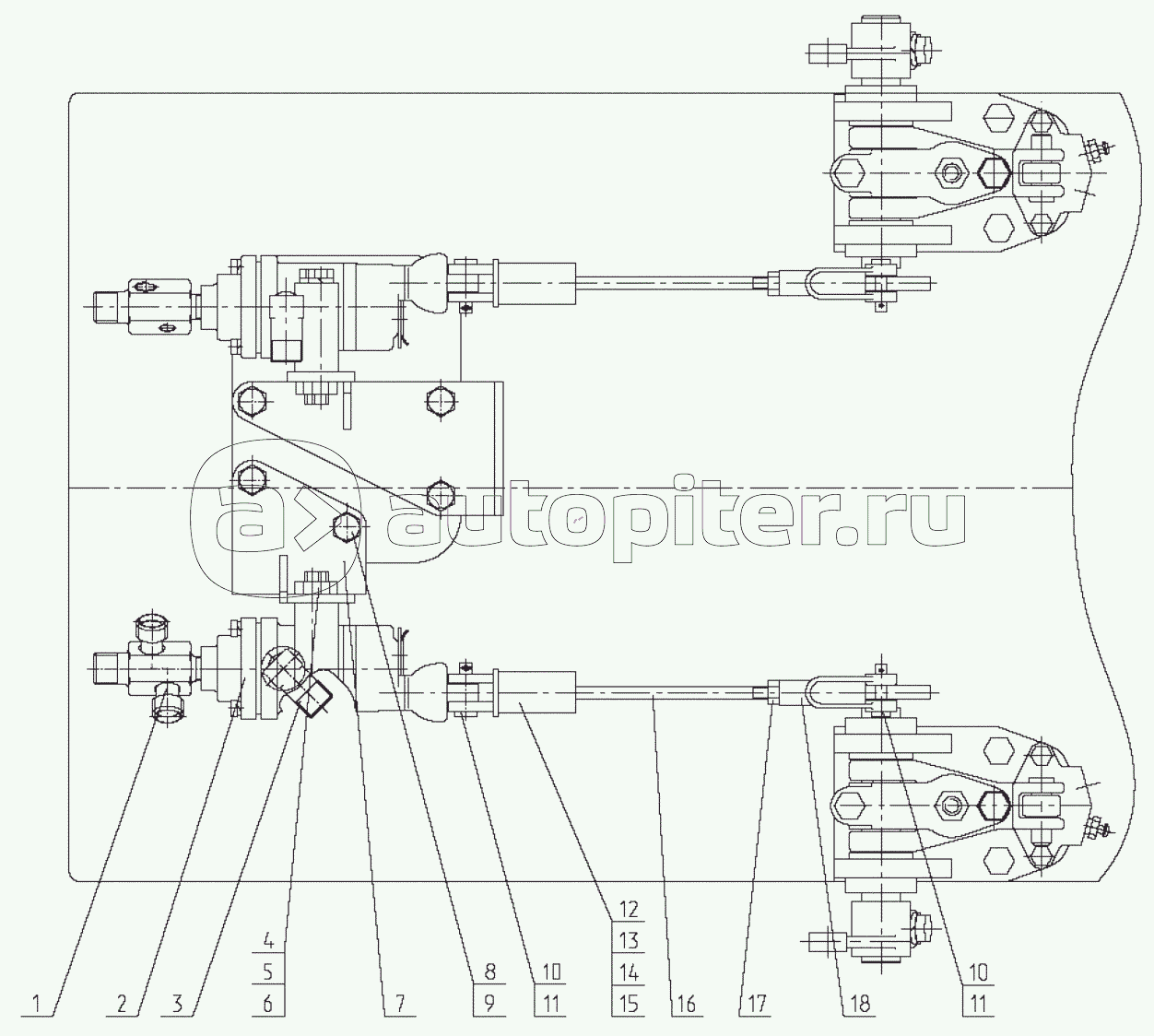 Установка двухпроводного крана тормозного