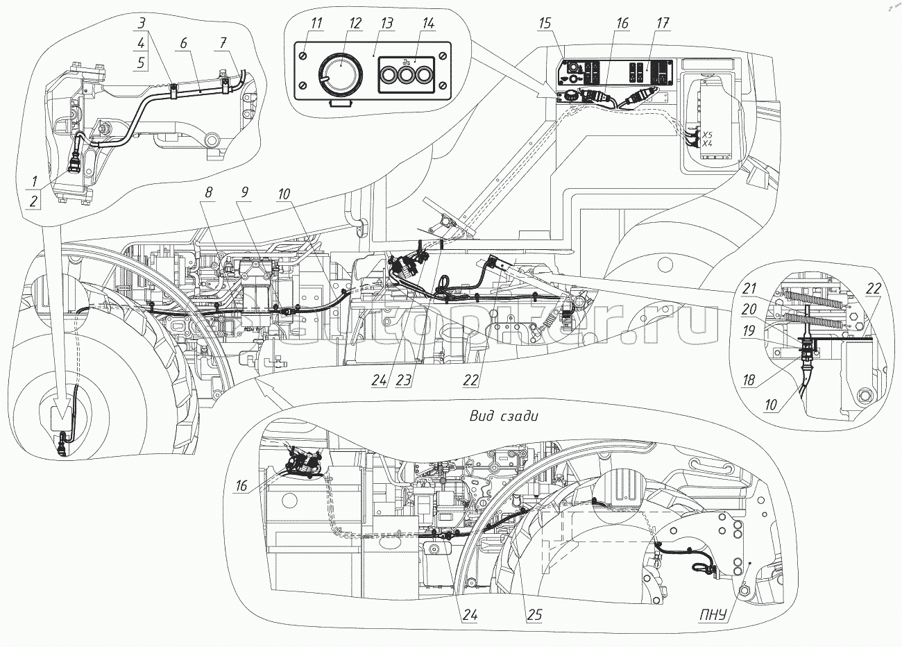 Управление узлами трансмиссии (электрическая часть) 952.7-8702210, 952.7-8702210-01
