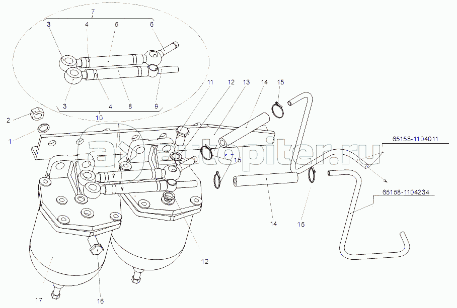 Установка топливных фильтров грубой очистки