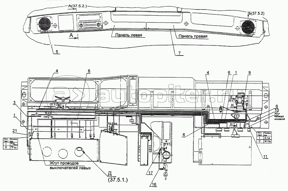 Установка основного жгута проводов. Установка электрооборудования в кабине. Установка переключателей на рулевой колонке. Установка радиооборудования