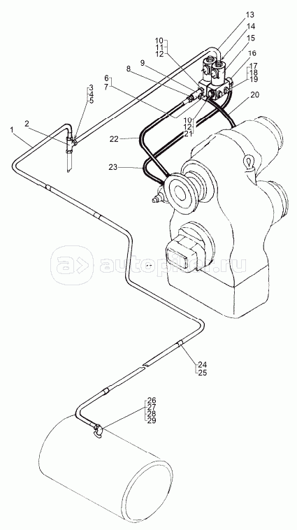 Установка управления раздаточной коробки 8006-1800027-10 ( для шасси выпуска после 06.2000 г.)