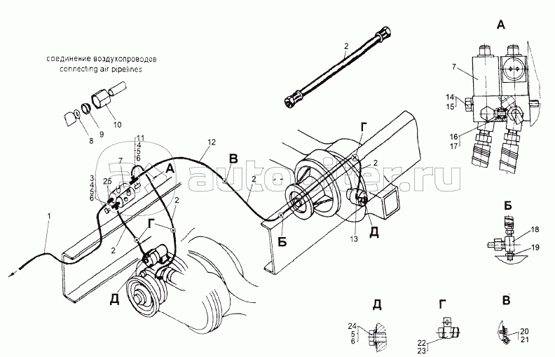 Привод управления блокировкой межоcевых дифференциалов