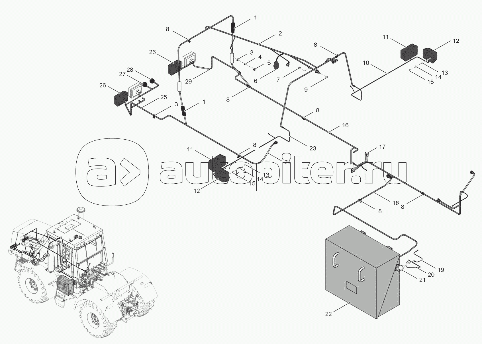 744Р1-3798000-1-01 Электрооборудование передней полурамы до 01.01.2016