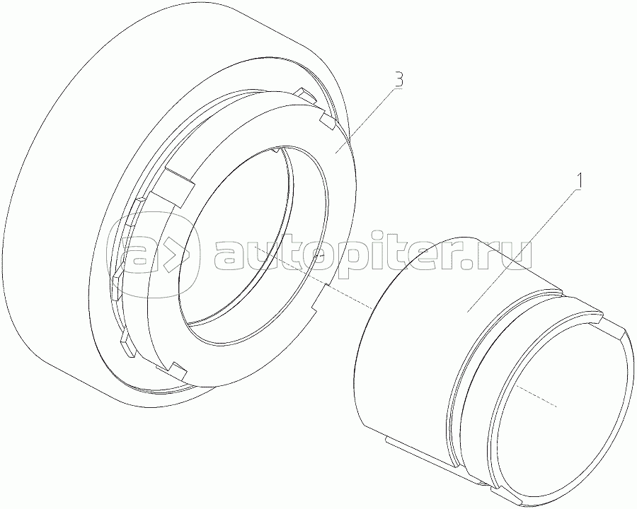 Подшипник (161.31.05.340), Иллюстрация действительна для техники, произведенной с 20181217