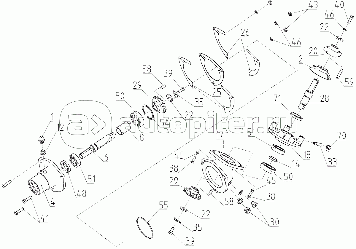 Редуктор (142.47.02.040), Иллюстрация действительна для техники, произведенной с 20110701