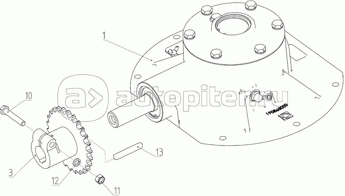 Редуктор (142.48.01.200), Иллюстрация действительна для техники, произведенной с 20090701