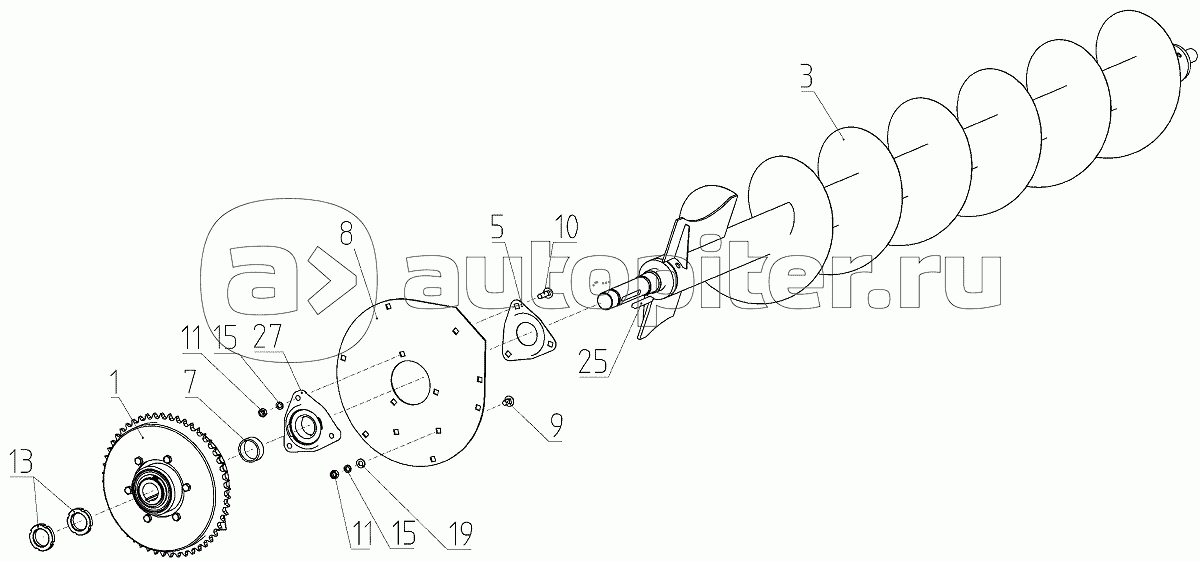 Шнек (142.46.05.000А), Иллюстрация действительна для техники, произведенной с 20111101