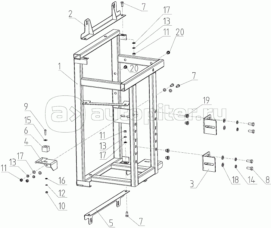 Рама (142.01.57.010А), Иллюстрация действительна для техники, произведенной с 20110602