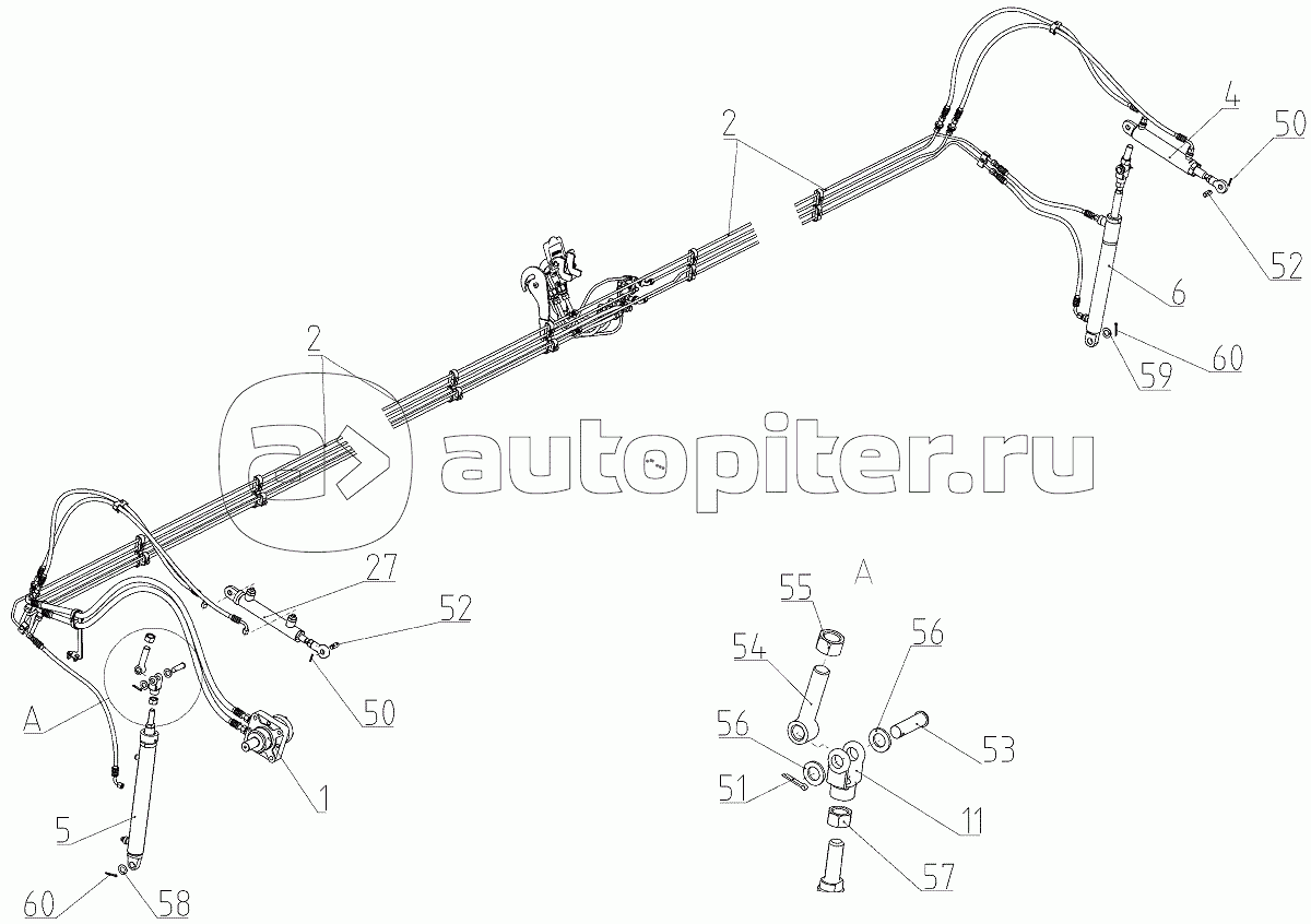 Гидрооборудование (161.27.09.000Ф), Иллюстрация действительна для техники, произведенной с 20150316