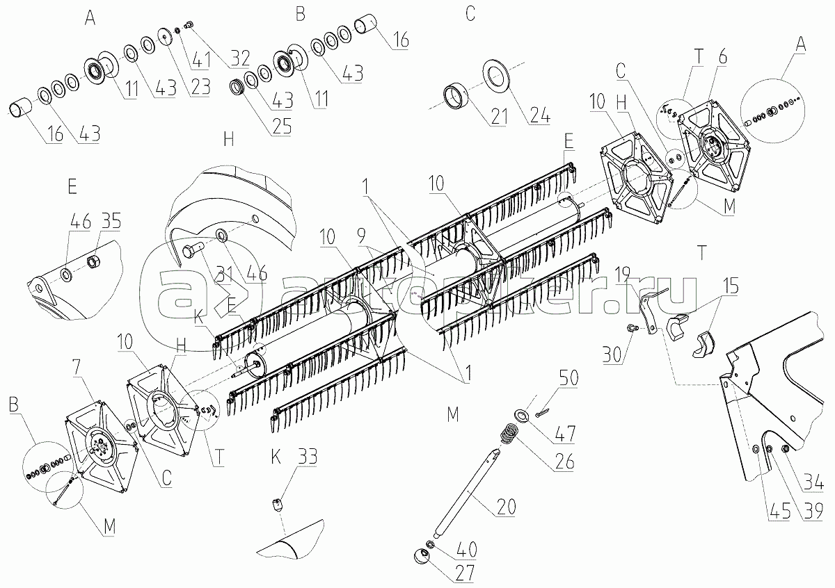Мотовило (081.27.03.000-03), Иллюстрация действительна для техники, произведенной с 20071201