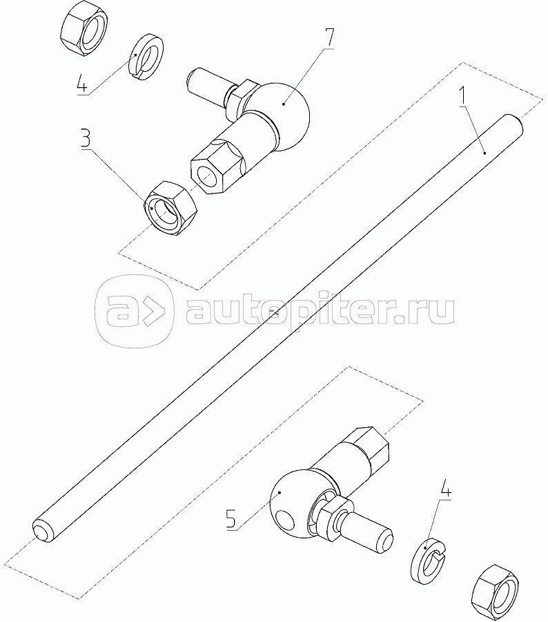 Тяга (081.27.07.090), Иллюстрация действительна для техники, произведенной с 20100301