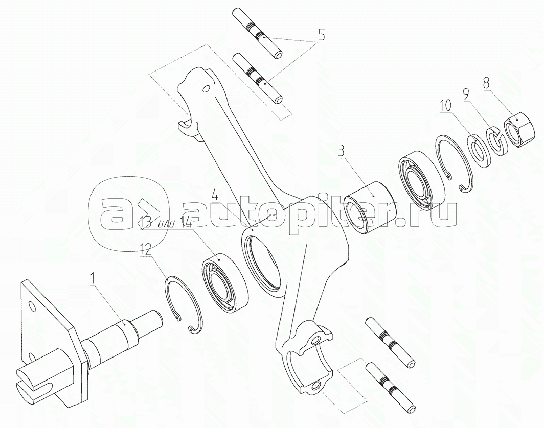 Рычаг РСМ-10.01.01.070 с 20131201 по 20160215