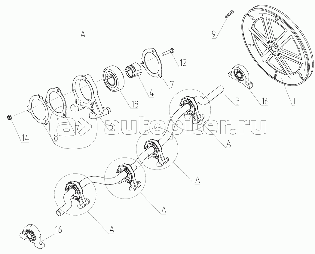 Вал коленчатый ведущий 101.01.38.030 с 20051206