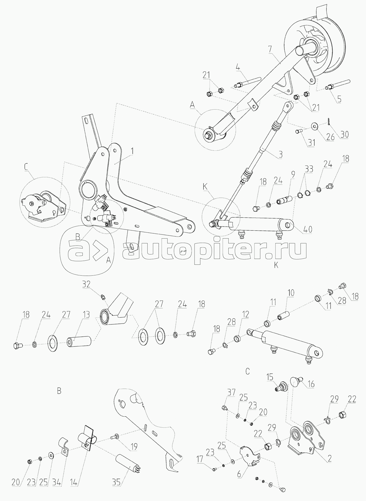 Механизм натяжной 101.01.10.270-01 с 20080701