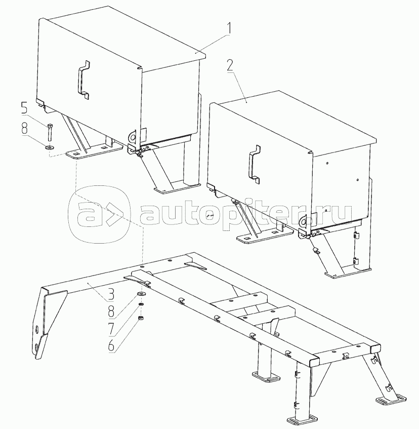 Установка ящика аккумуляторного 102.01.11.000 с 20120501