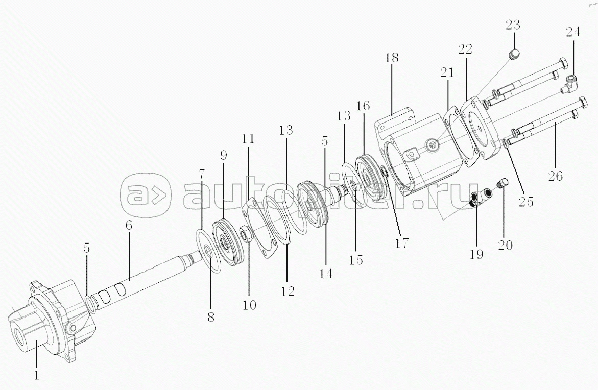 Цилиндр вспомогательной коробки передач в сборе