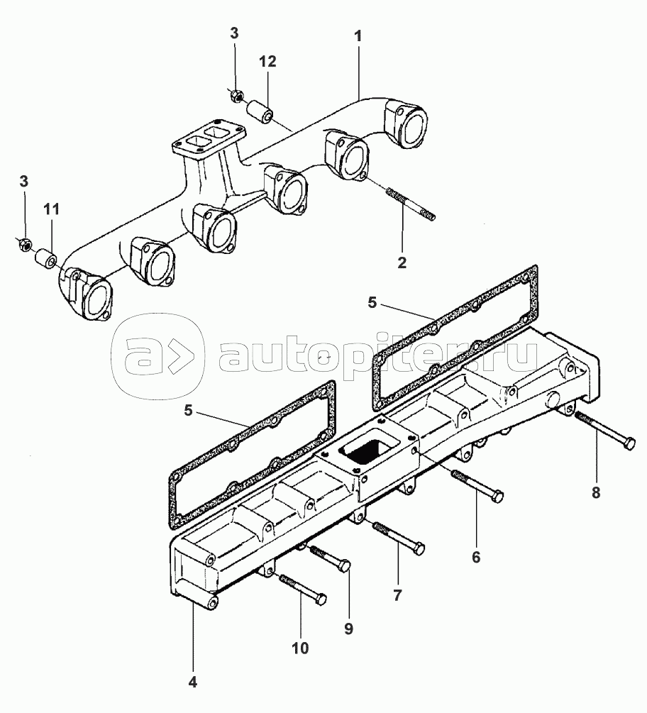 TURBOCHARGER-INLET AND EXHAUST MANIFOLD - ONLY FOR MF7250