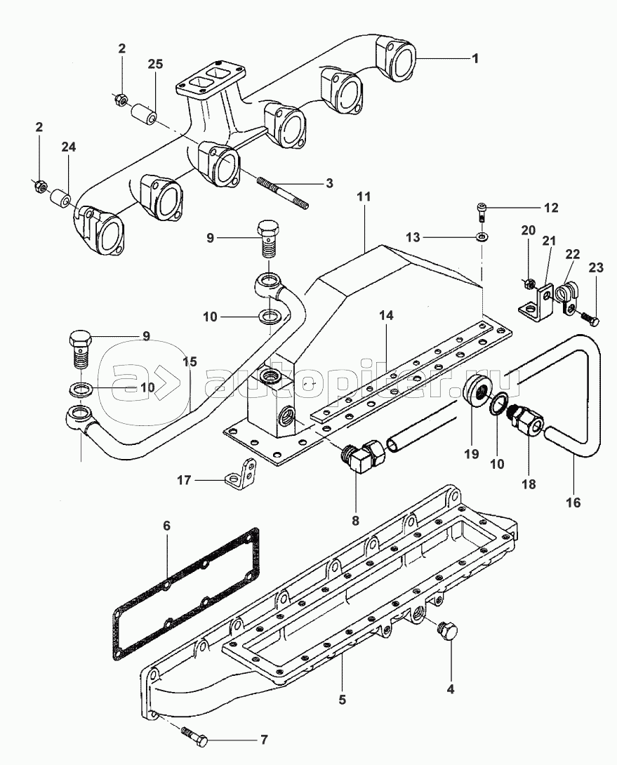 TURBOCHARGER-INLET AND EXHAUST MANIFOLD - ONLY FOR MF7252