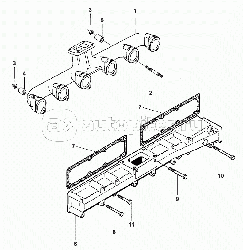 TURBOCHARGER-INLET AND EXHAUST MANIFOLD - FROM SERIAL NUMBER F9996