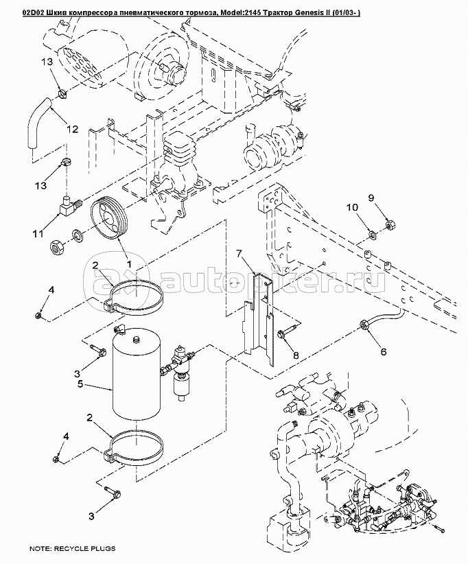 02D02 Шкив компрессора пневматического тормоза