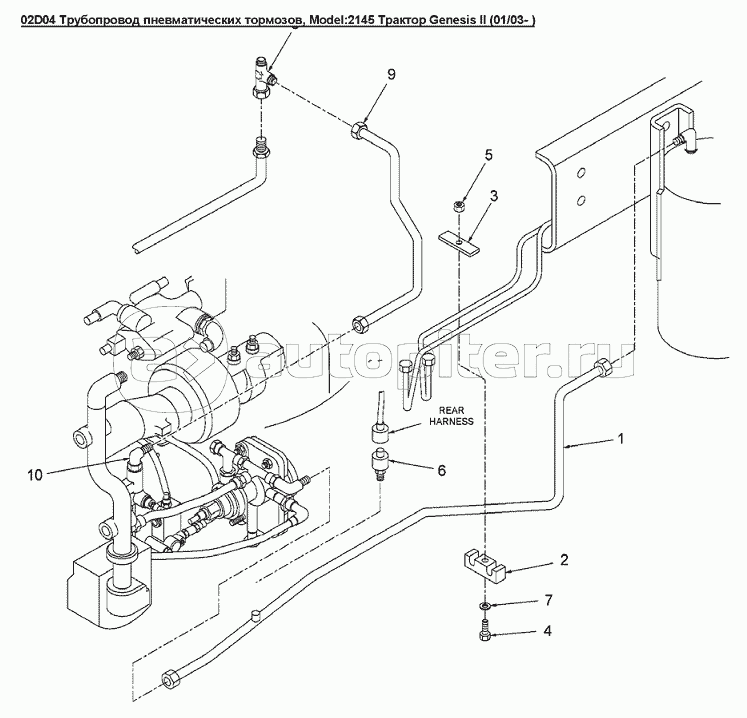 02D04 Трубопровод пневматических тормозов
