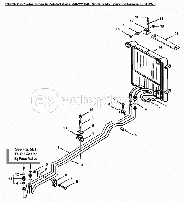 07F01 Трубки системы масляного охлаждения