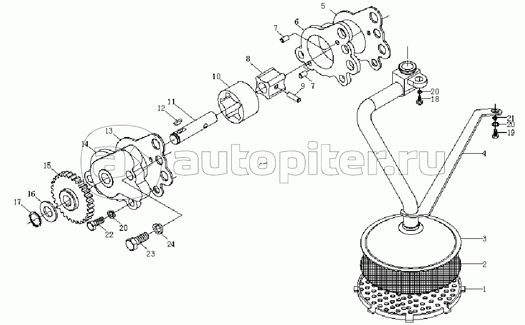 Lubricating Pump And Sucion filter Assembly