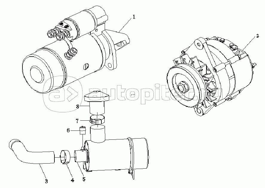 Generator and Starting Motor and Air Filter
