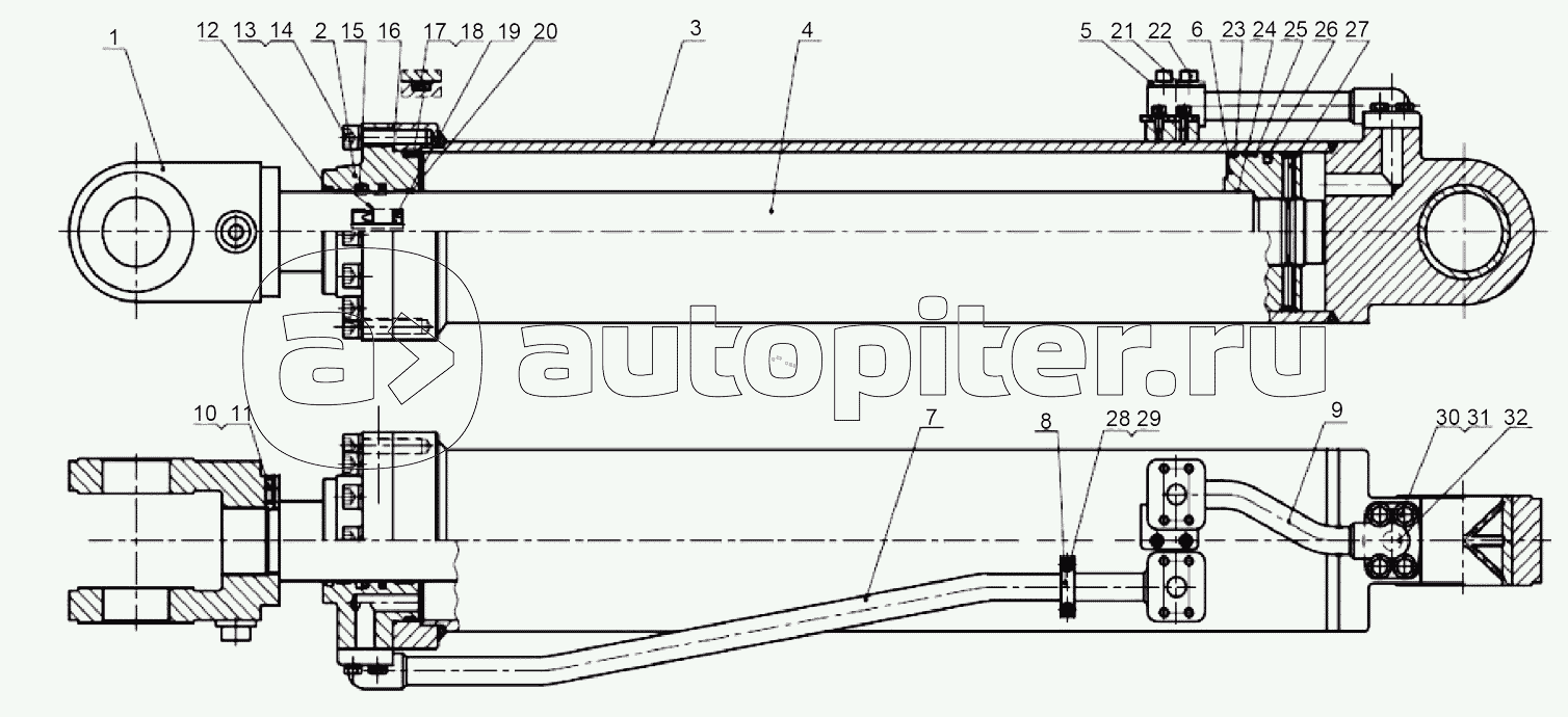 Маслоцилиндр правой стрелы(803013064) LW500KN