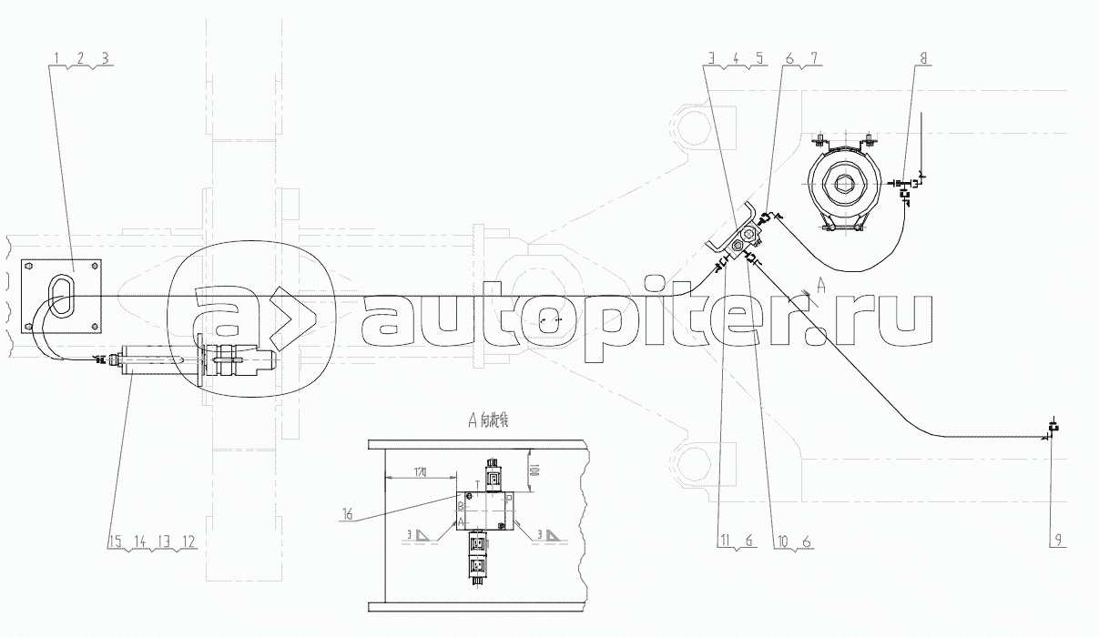 Hydraulic System of Electric control Swing Chassis Shrinkable pin GR215A