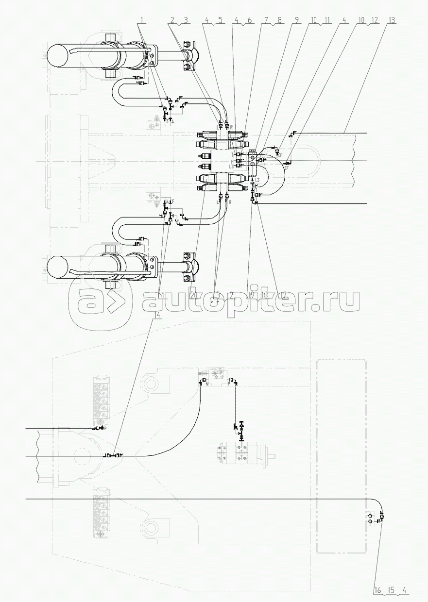 Hydraulic System of Auto-level Device GR215A