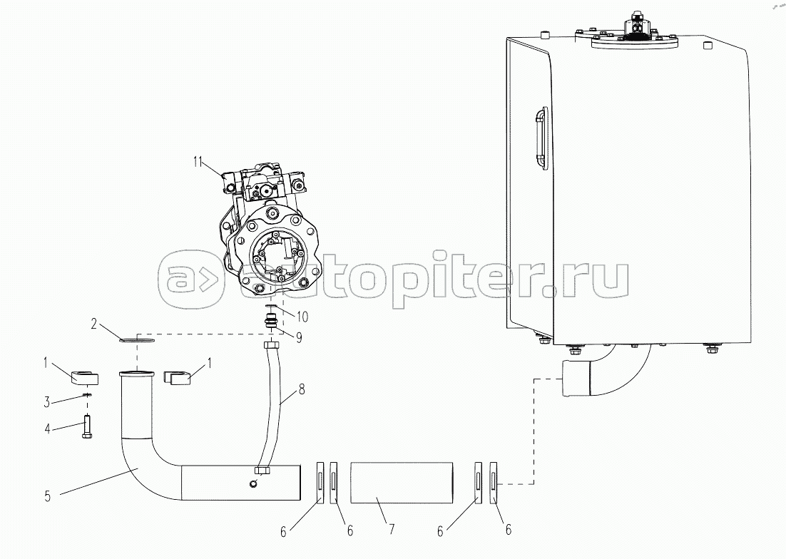 312700008 Гидромагистраль верхнего машины