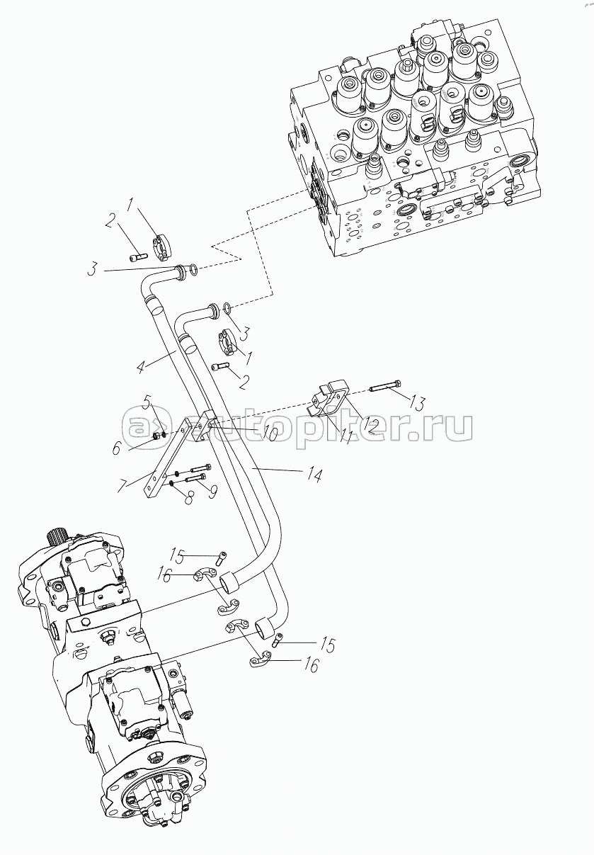 312700008 Гидромагистраль верхнего машины