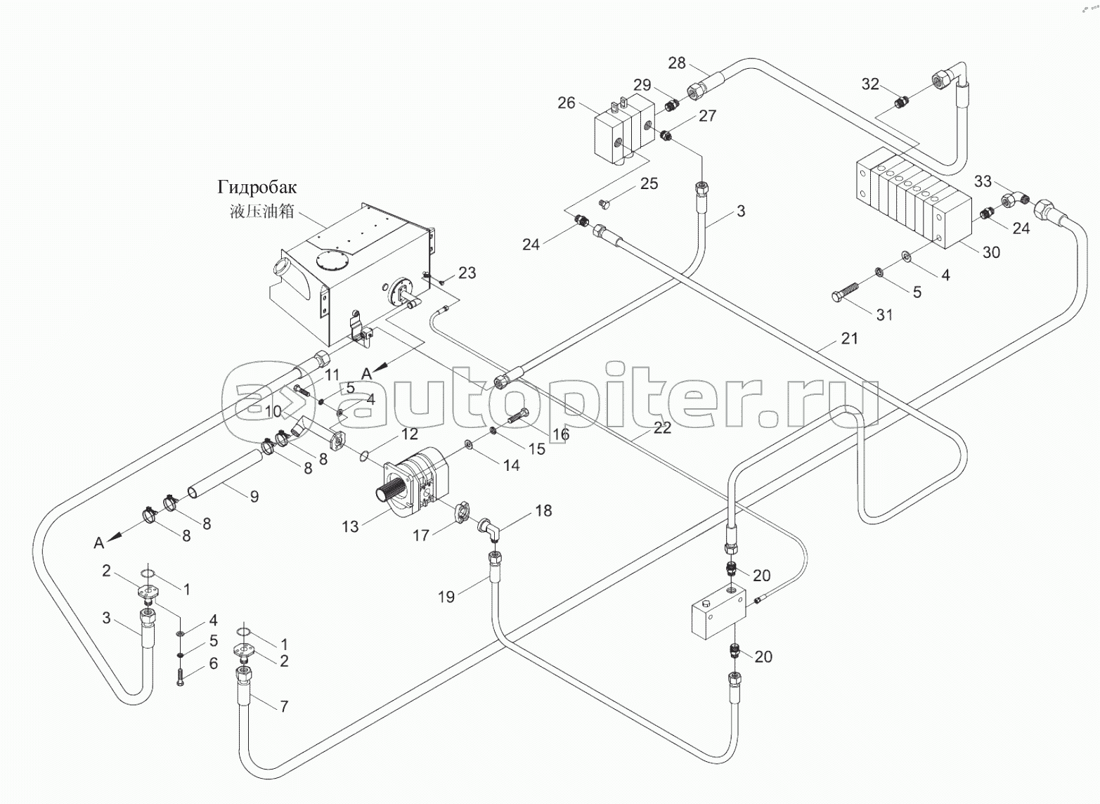 Трубопровод снабжения масла главного насоса